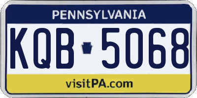 PA license plate KQB5068