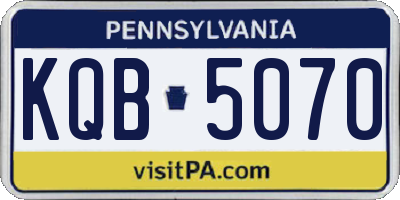 PA license plate KQB5070