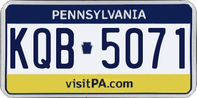 PA license plate KQB5071