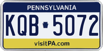 PA license plate KQB5072