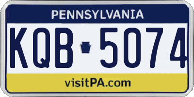 PA license plate KQB5074