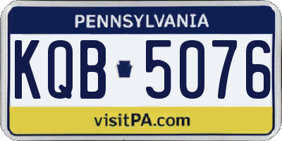 PA license plate KQB5076
