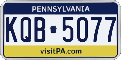 PA license plate KQB5077