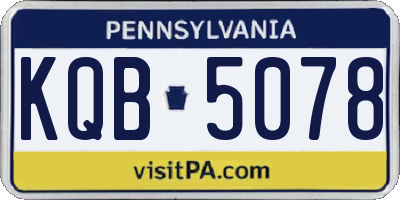 PA license plate KQB5078