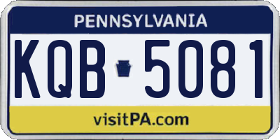 PA license plate KQB5081