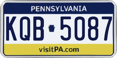 PA license plate KQB5087