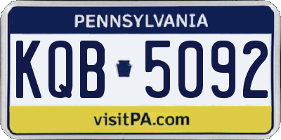 PA license plate KQB5092