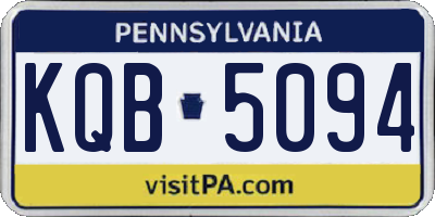 PA license plate KQB5094