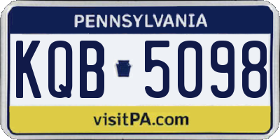 PA license plate KQB5098