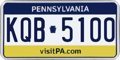 PA license plate KQB5100