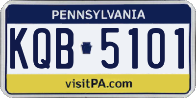 PA license plate KQB5101