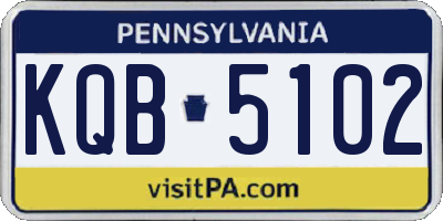 PA license plate KQB5102