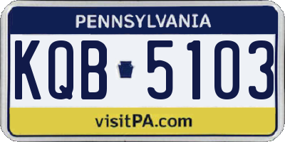 PA license plate KQB5103