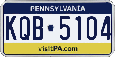PA license plate KQB5104
