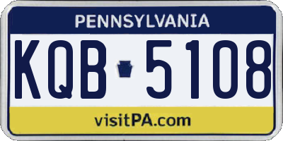 PA license plate KQB5108