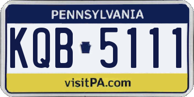 PA license plate KQB5111