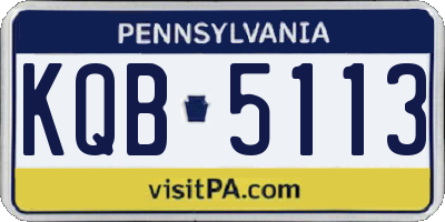 PA license plate KQB5113