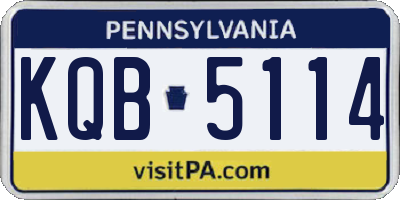 PA license plate KQB5114