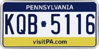 PA license plate KQB5116