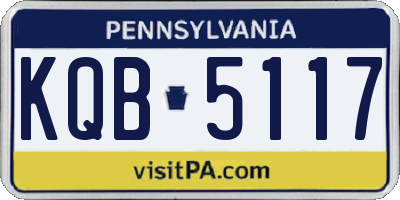 PA license plate KQB5117