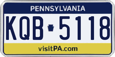 PA license plate KQB5118