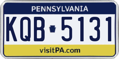 PA license plate KQB5131