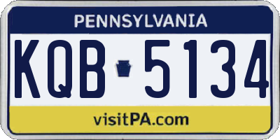 PA license plate KQB5134