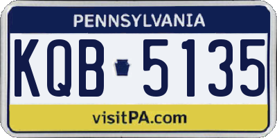 PA license plate KQB5135