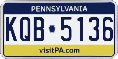 PA license plate KQB5136