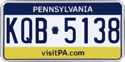 PA license plate KQB5138