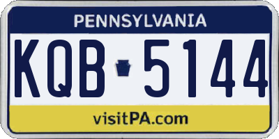 PA license plate KQB5144