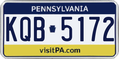 PA license plate KQB5172