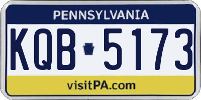 PA license plate KQB5173