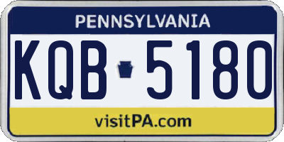 PA license plate KQB5180