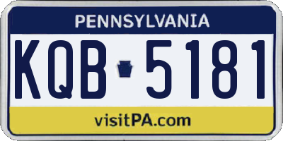 PA license plate KQB5181