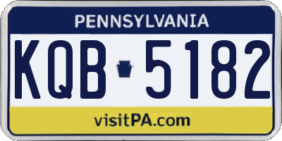 PA license plate KQB5182