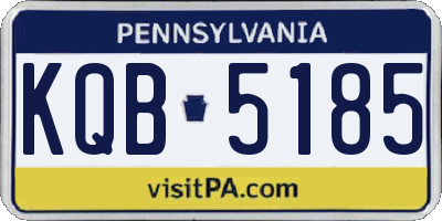 PA license plate KQB5185