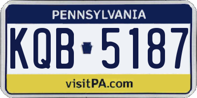 PA license plate KQB5187