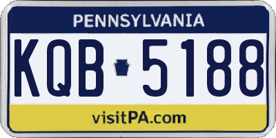 PA license plate KQB5188