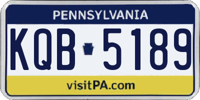 PA license plate KQB5189