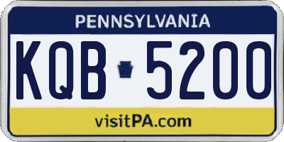 PA license plate KQB5200