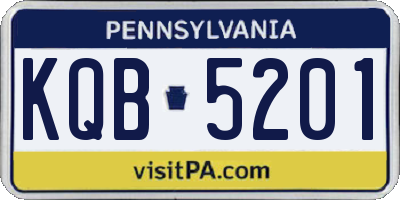 PA license plate KQB5201