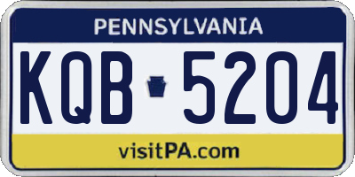 PA license plate KQB5204