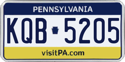 PA license plate KQB5205