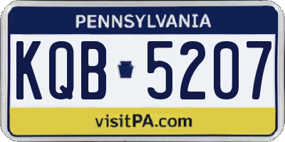 PA license plate KQB5207