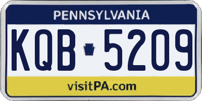 PA license plate KQB5209