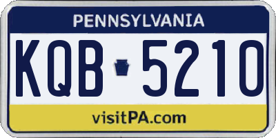 PA license plate KQB5210