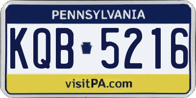 PA license plate KQB5216