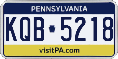 PA license plate KQB5218