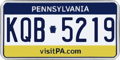 PA license plate KQB5219